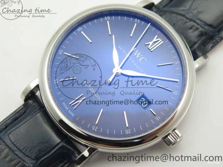MIROTIME 0103 Portofino Automatic SS FKF 1:1 Best Edition Blue Dial on Blue Leather Strap A Cozy 7133